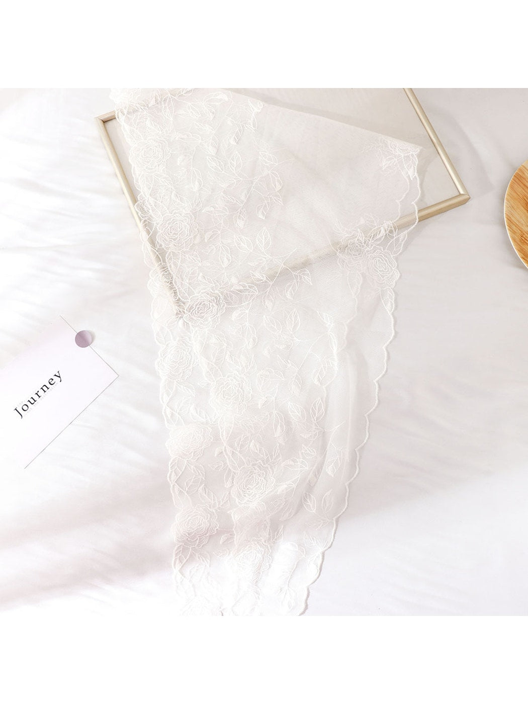 Scarvii - Rose Embroidered Lace Triangle Bandana