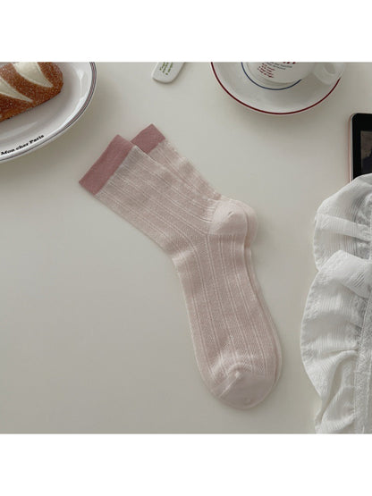 Rufia - Colorblock Cuff Crew Socks