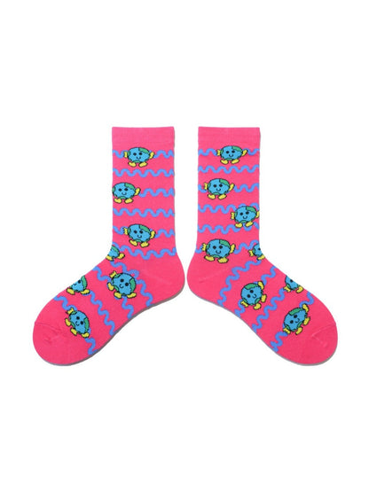 Rufia - Playful Colorful Character Crew Socks
