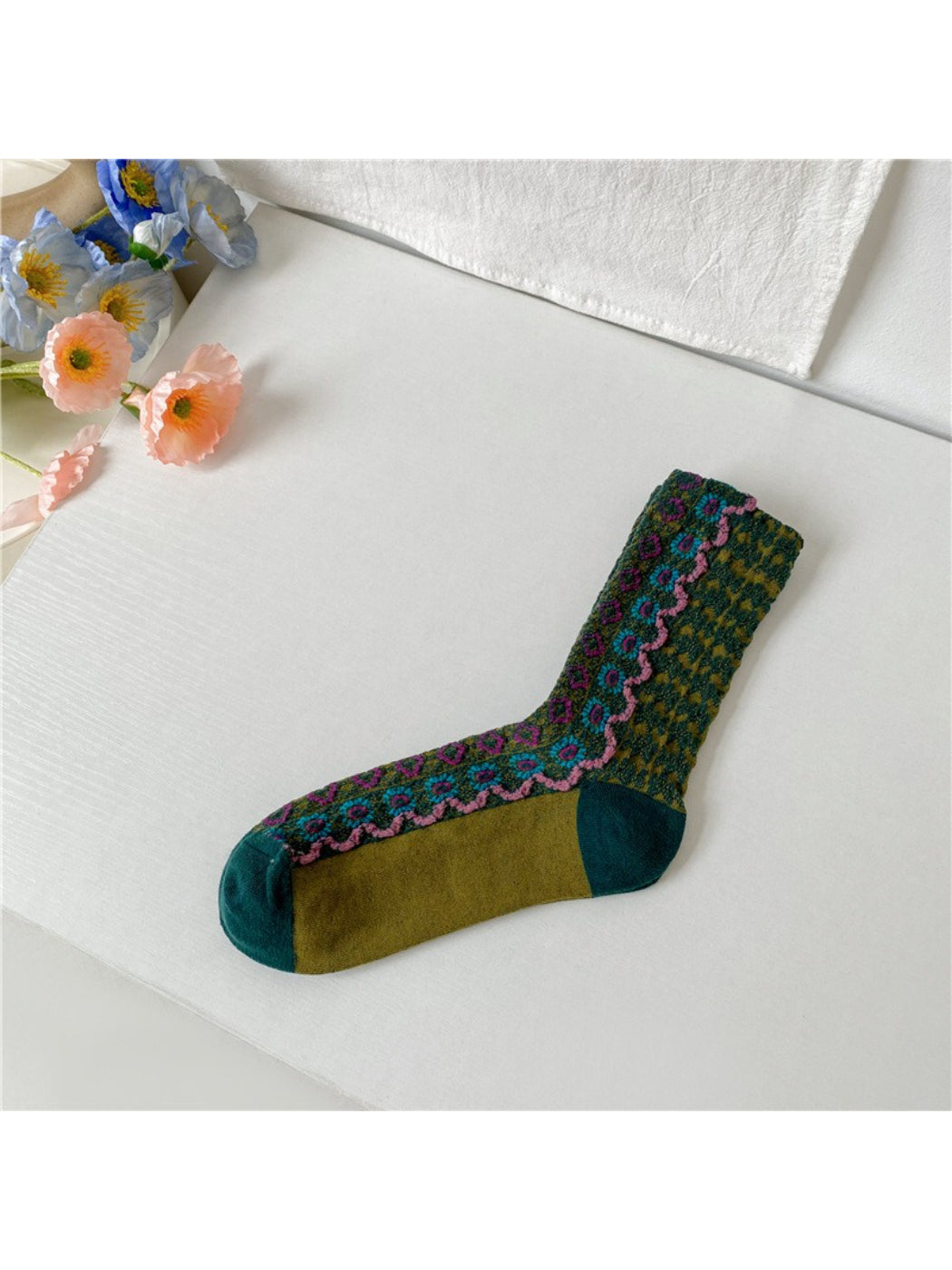 Rufia - Folk Pattern Crew Socks