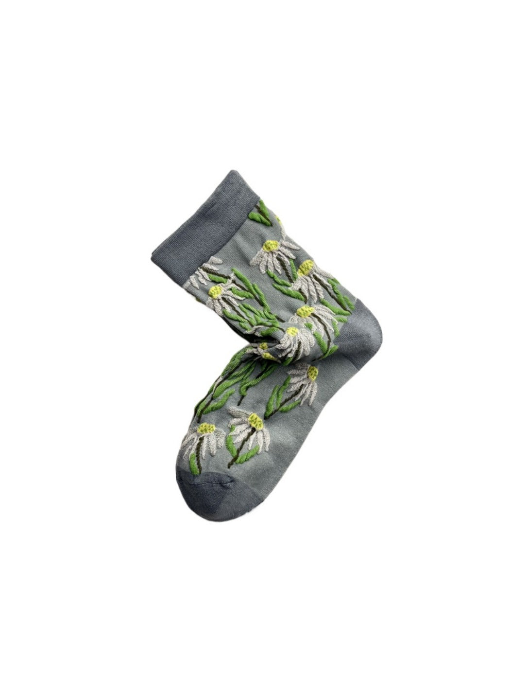 Rufia - 3D Daisy Vintage Floral Crew Socks