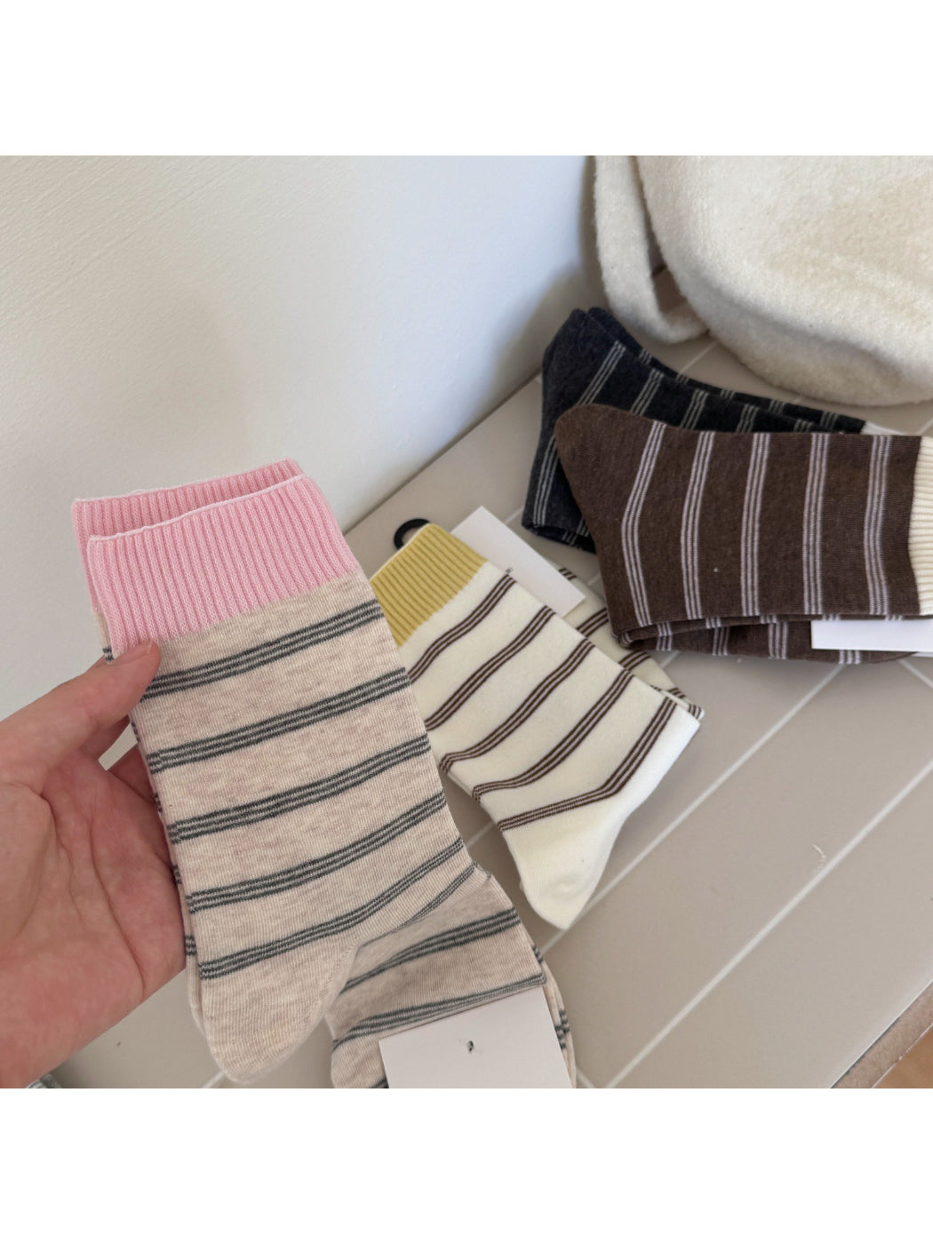 Rufia - Everyday Neutral Stripe Crew Socks product image 2