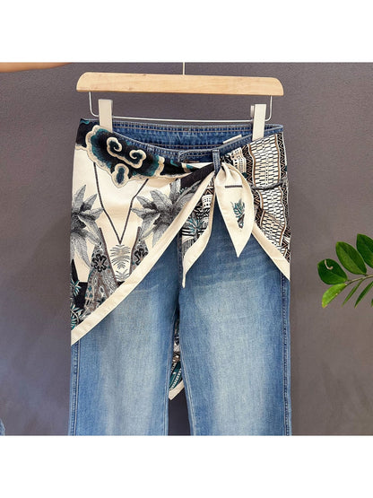 Scarvii - Tropical Palm Tree Print Triangle Bandana