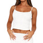 Vesty - Y2K White Cami Top Small - Stretchy Fit