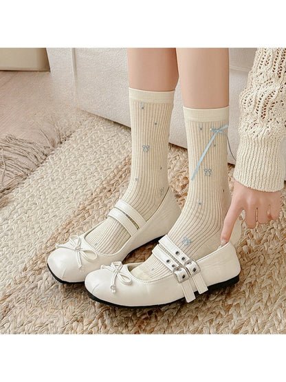 Rufia - Bow and Polka Dot Crew Socks