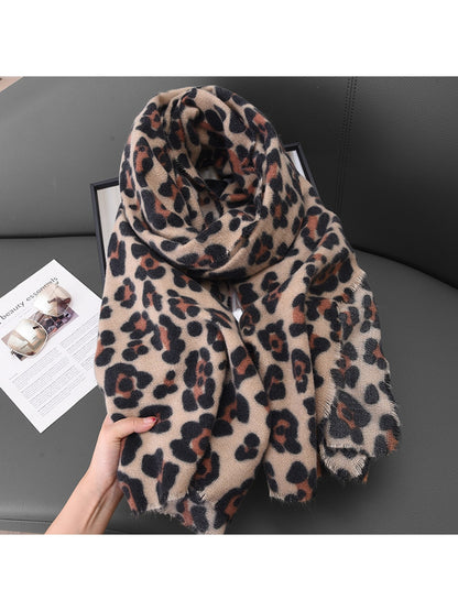 Scarvii - Printed Leopard Pattern Women's Winter Scarf