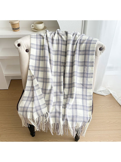 Scarvii - Classic Plaid Fringed Winter Scarf