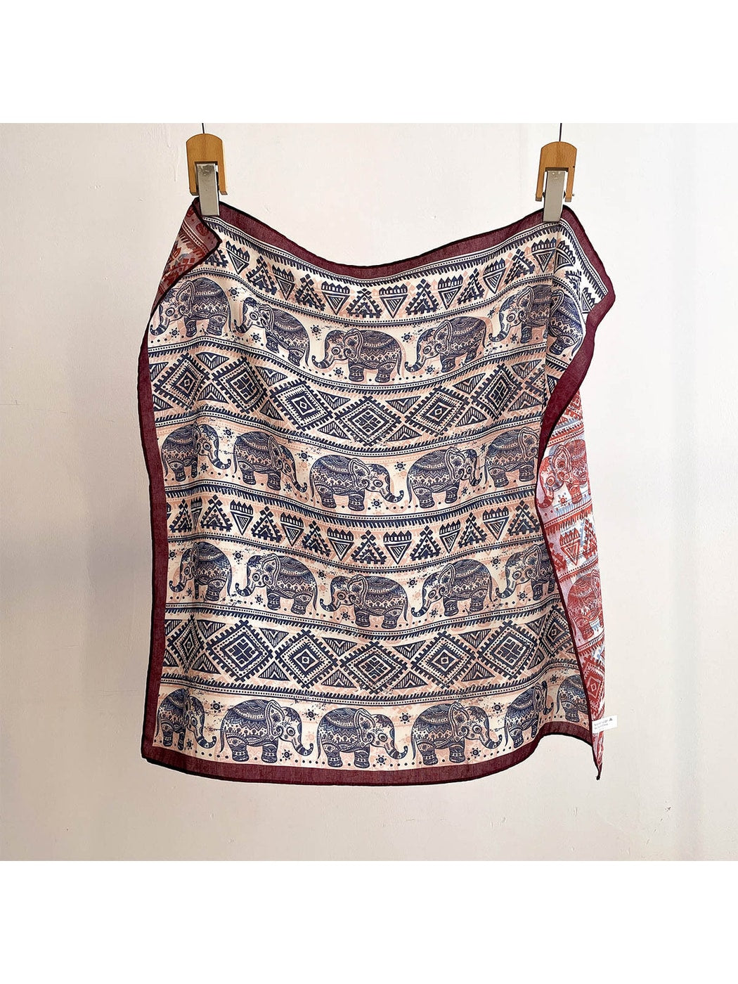 Scarvii - Elephant Print Boho Style Square Scarf