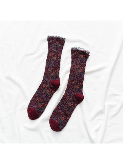 Rufia - Floral Cluster Pattern Crew Socks
