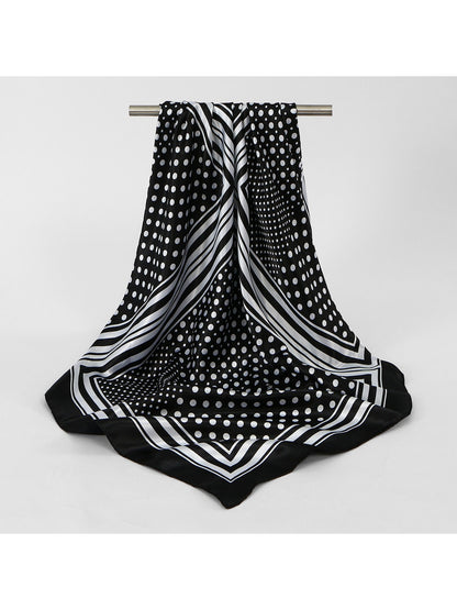 Scarvii - Retro Polka Dot Printed Fashion Square Scarf