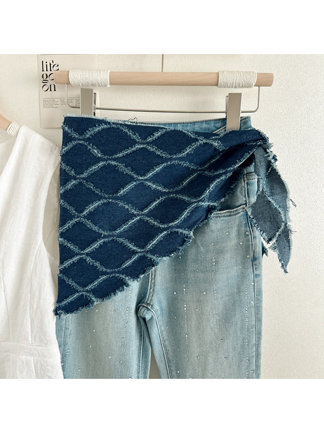 Scarvii - Denim Style Quilted Triangle Scarf