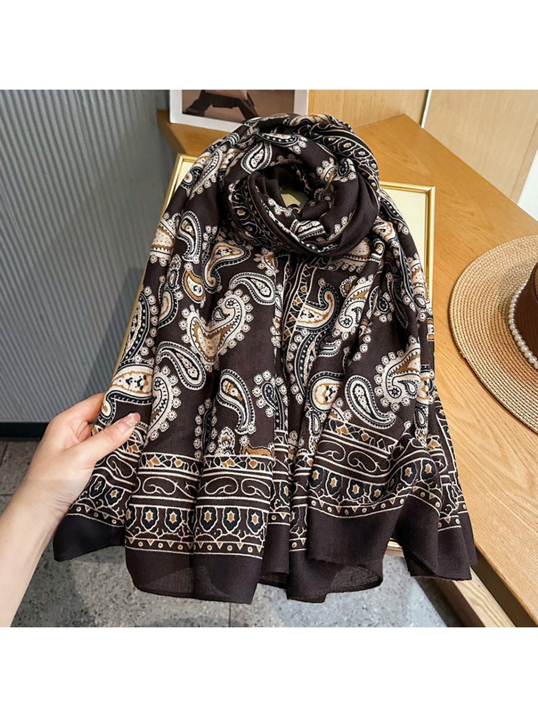 Scarvii - Classic Paisley Print Lightweight Wrap Scarf