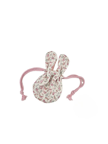 Cosbai - Floral Bunny Ears Drawstring Pouch