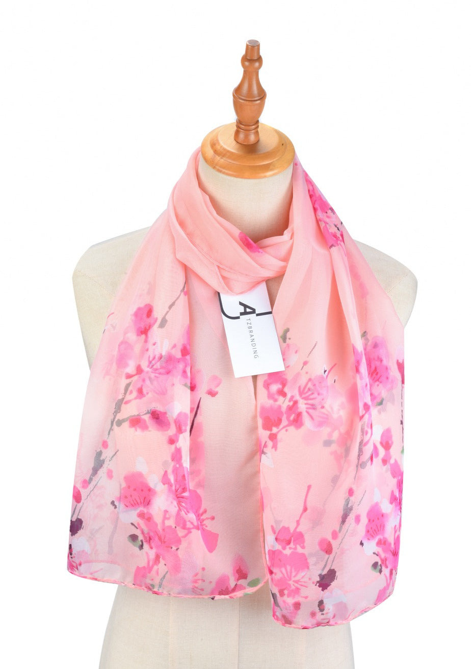 Scarvii - Spring Summer Soft Pastel Floral Scarf