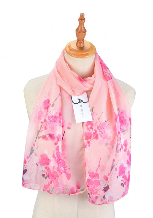 Scarvii - Spring Summer Soft Pastel Floral Scarf