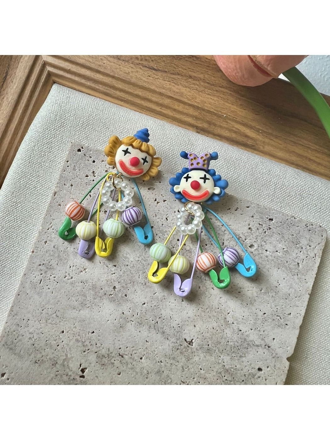 Earwish - Colorful Circus Clown Earrings