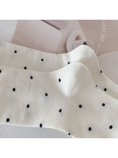 Rufia – Lace Mid-Calf Socks with Polka Dot