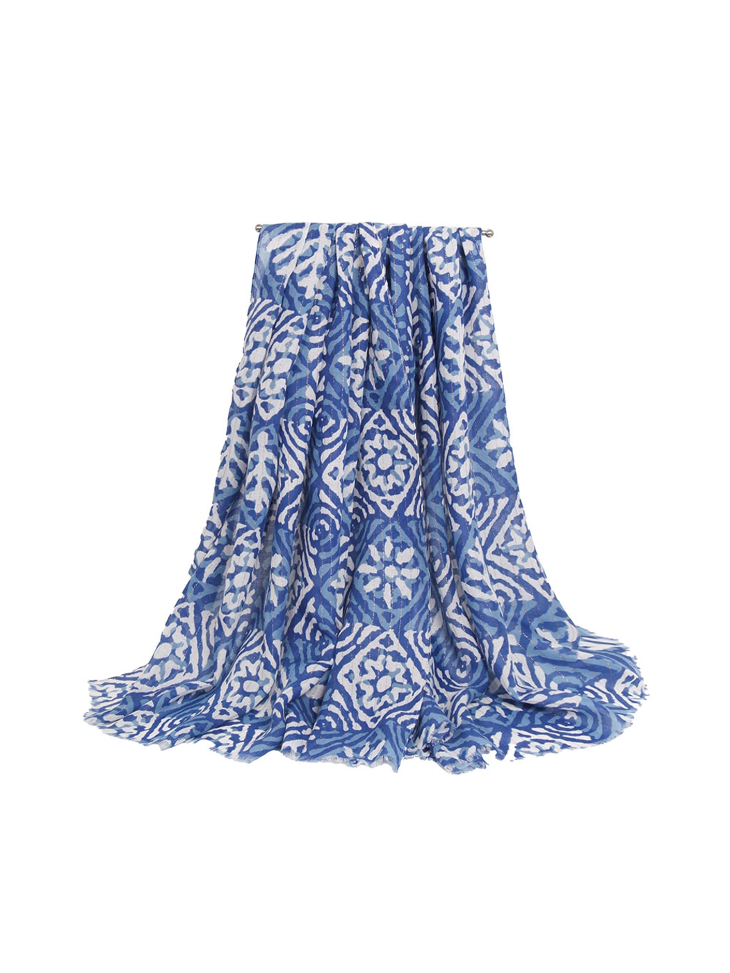 Scarvii - Diamond Scroll Floral Print Scarf