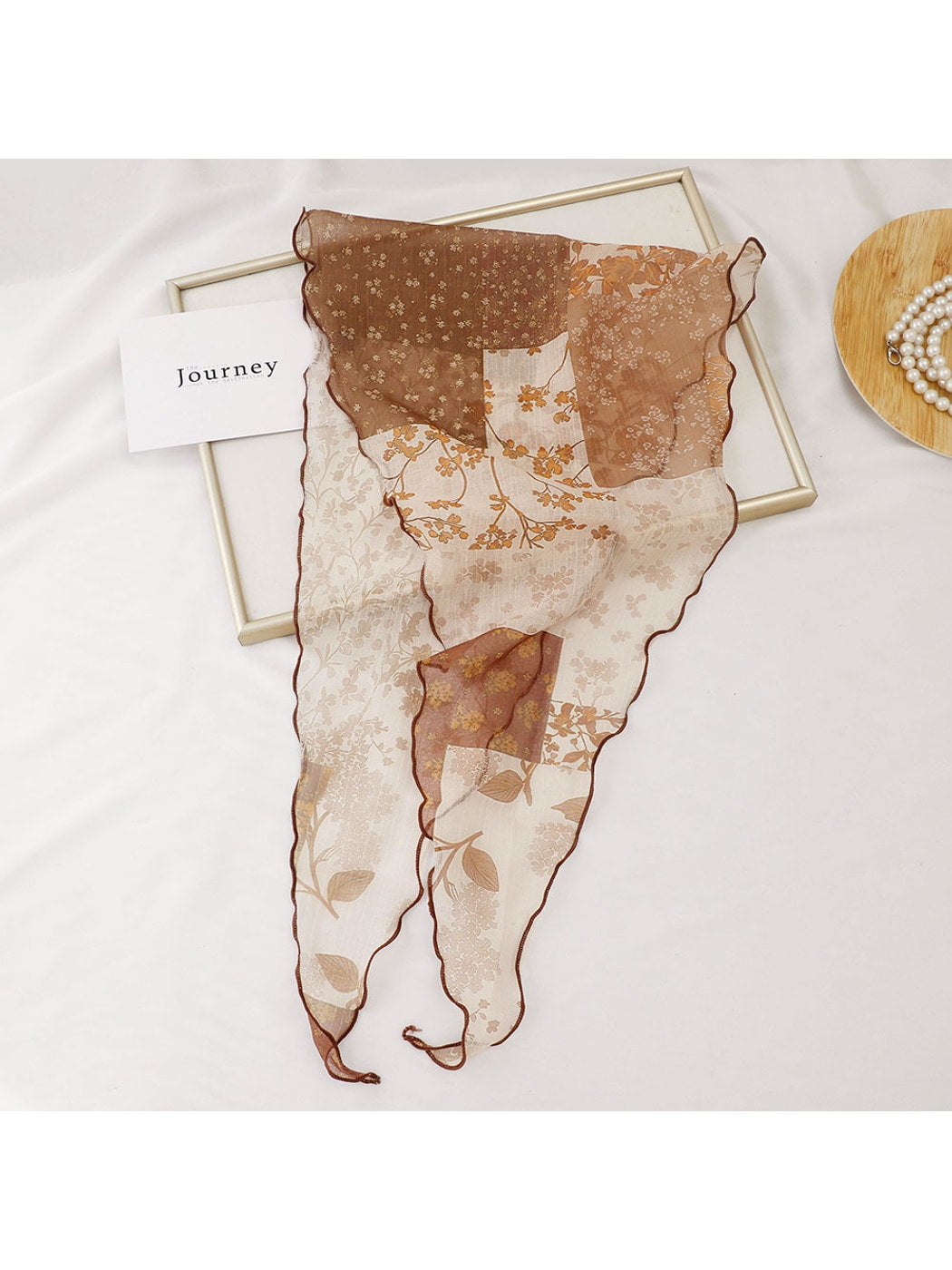 Scarvii - Print Lightweight Fashion Diamond Shaped Scarf