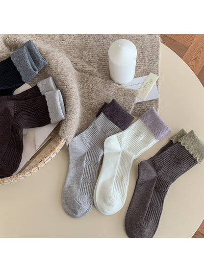Rufia - Textured Ribbed Crew Socks