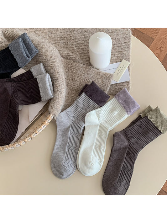 Rufia - Textured Ribbed Crew Socks