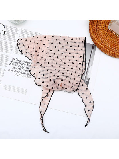 Scarvii - Floral Print Ruffle Edge Fashion Triangle Bandana