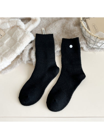 Rufia - Mid-Calf Socks with Shell Buttons