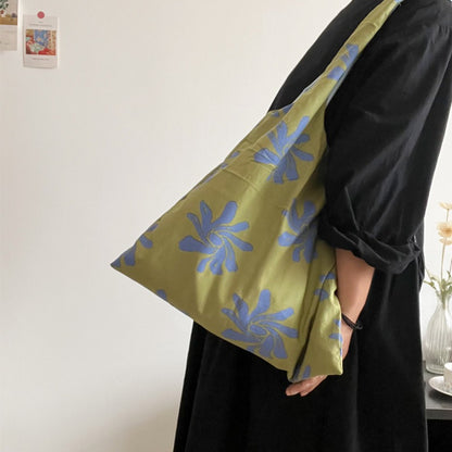 Bold floral everyday tote bag detail view