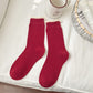 Rufia - Red Decorative Mid-Calf Socks