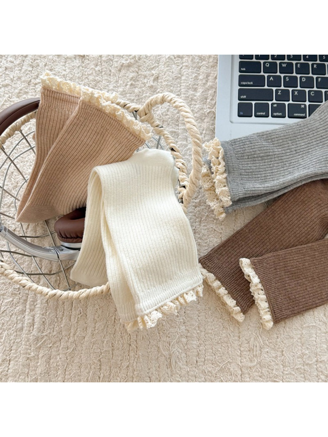 Rufia - Ribbed Lace Trim Crew Socks product image 9