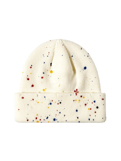 Haila - Paint Splatter Cuffed Knit Beanie