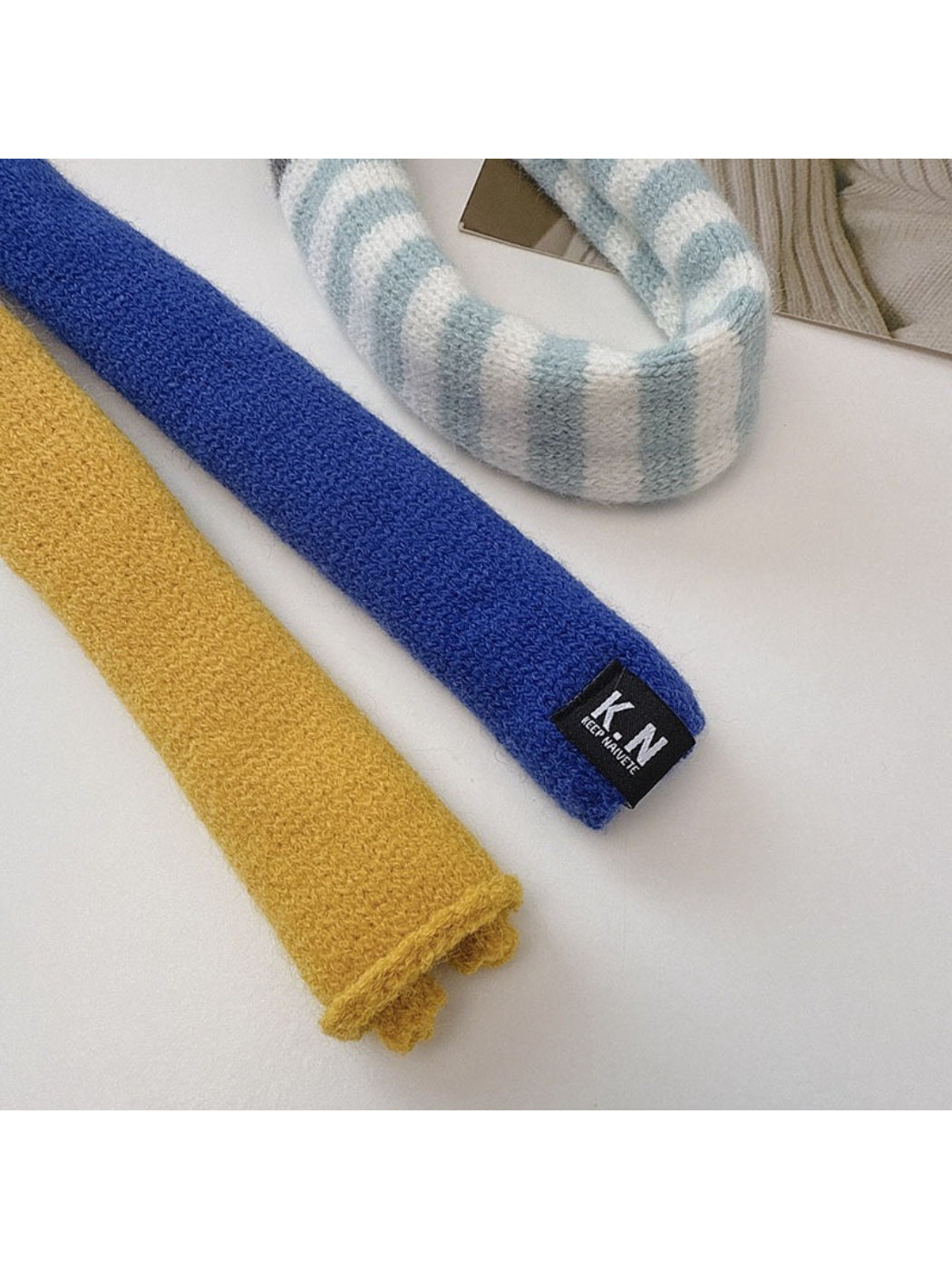 Scarvii - Soft Colorblock Striped Knit Scarf