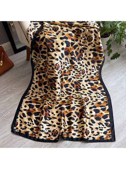 Scarvii - Leopard Border Print Scarf
