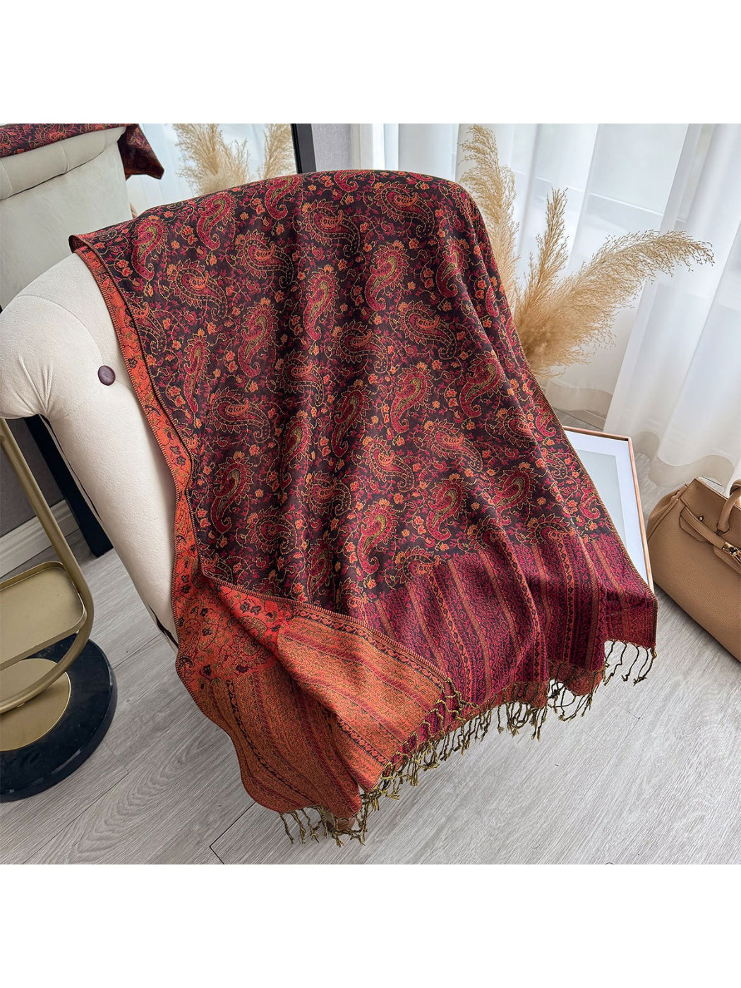 Scarvii - Classic Paisley Fringe Shawl Scarf