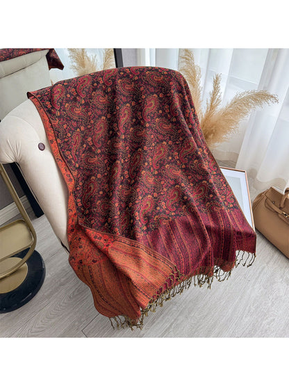 Scarvii - Classic Paisley Fringe Shawl Scarf
