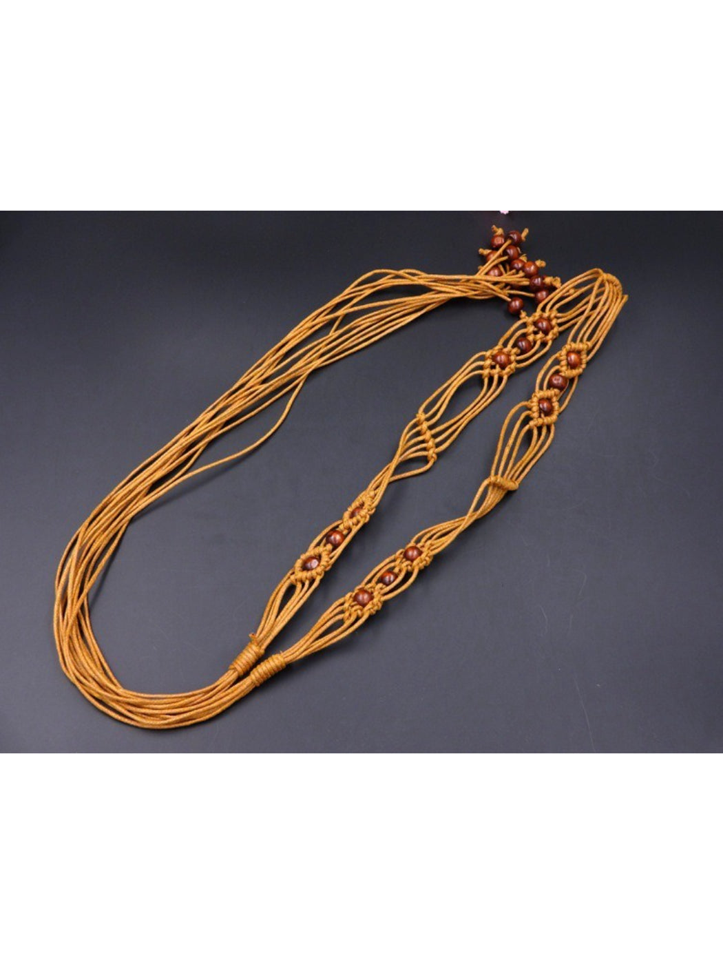 Beco Beaded Rope Tie Waist Belt for apparel accessory