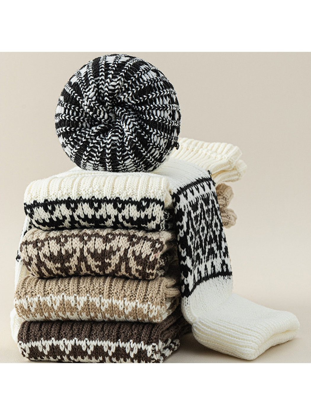 Cozyra - Vintage Geometric Knit Leg Warmers