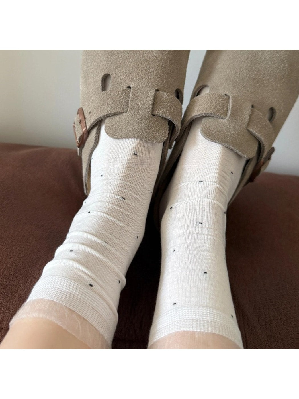 Rufia - Dot Pattern Lace Trim Socks