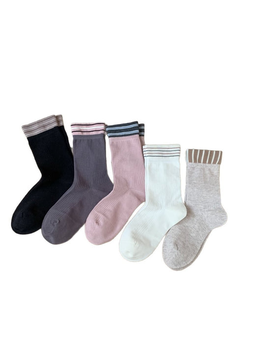 Rufia - Striped Ribbed Mid-Calf Capsule Socks