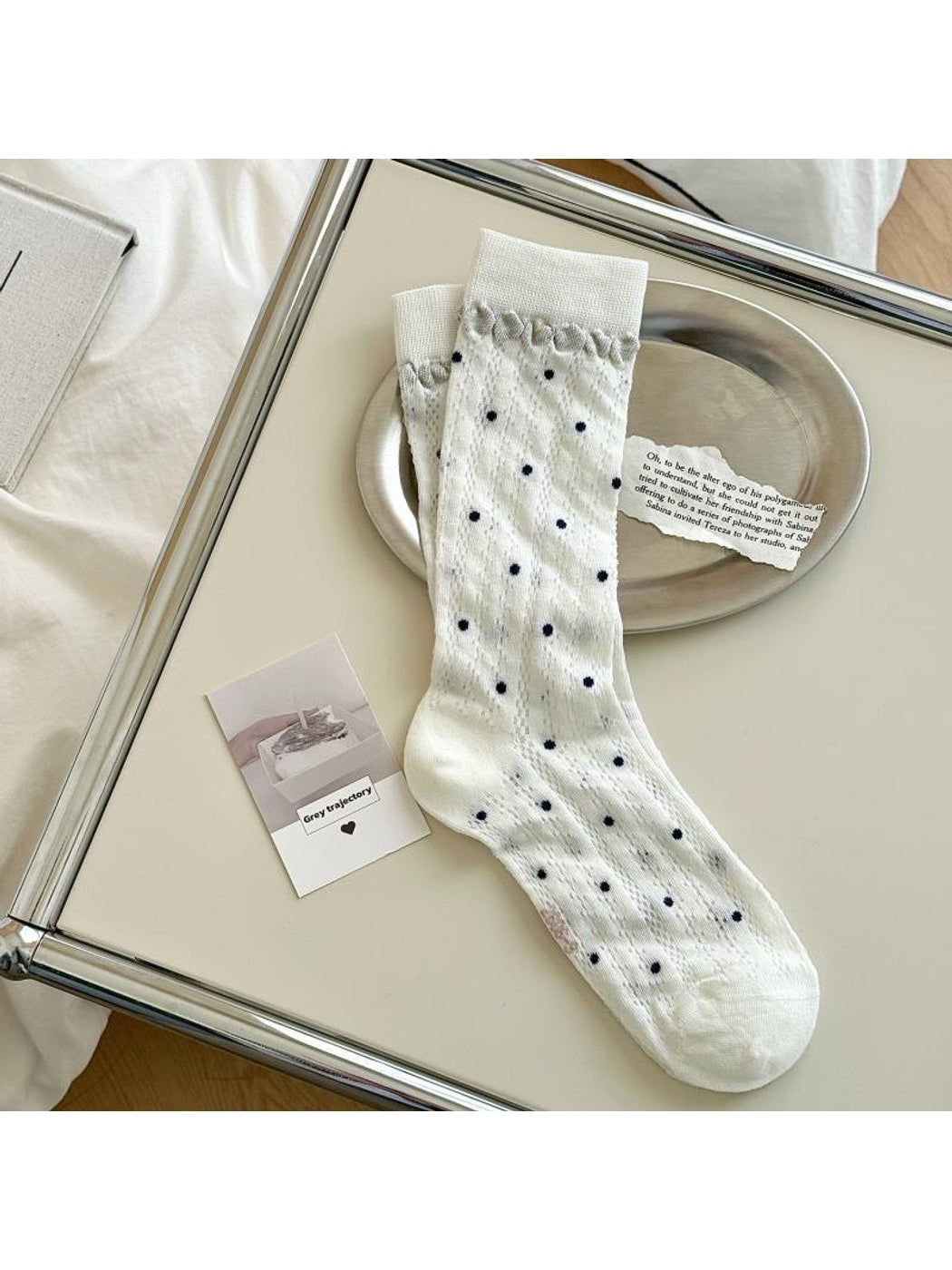 Rufia - Classic Patterns Minimalist Style Crew Socks
