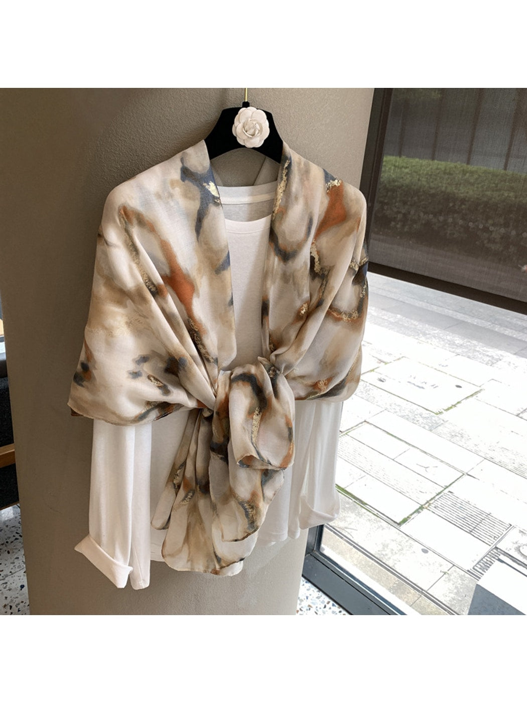 Scarvii - Abstract Print Long Shawl Scarf
