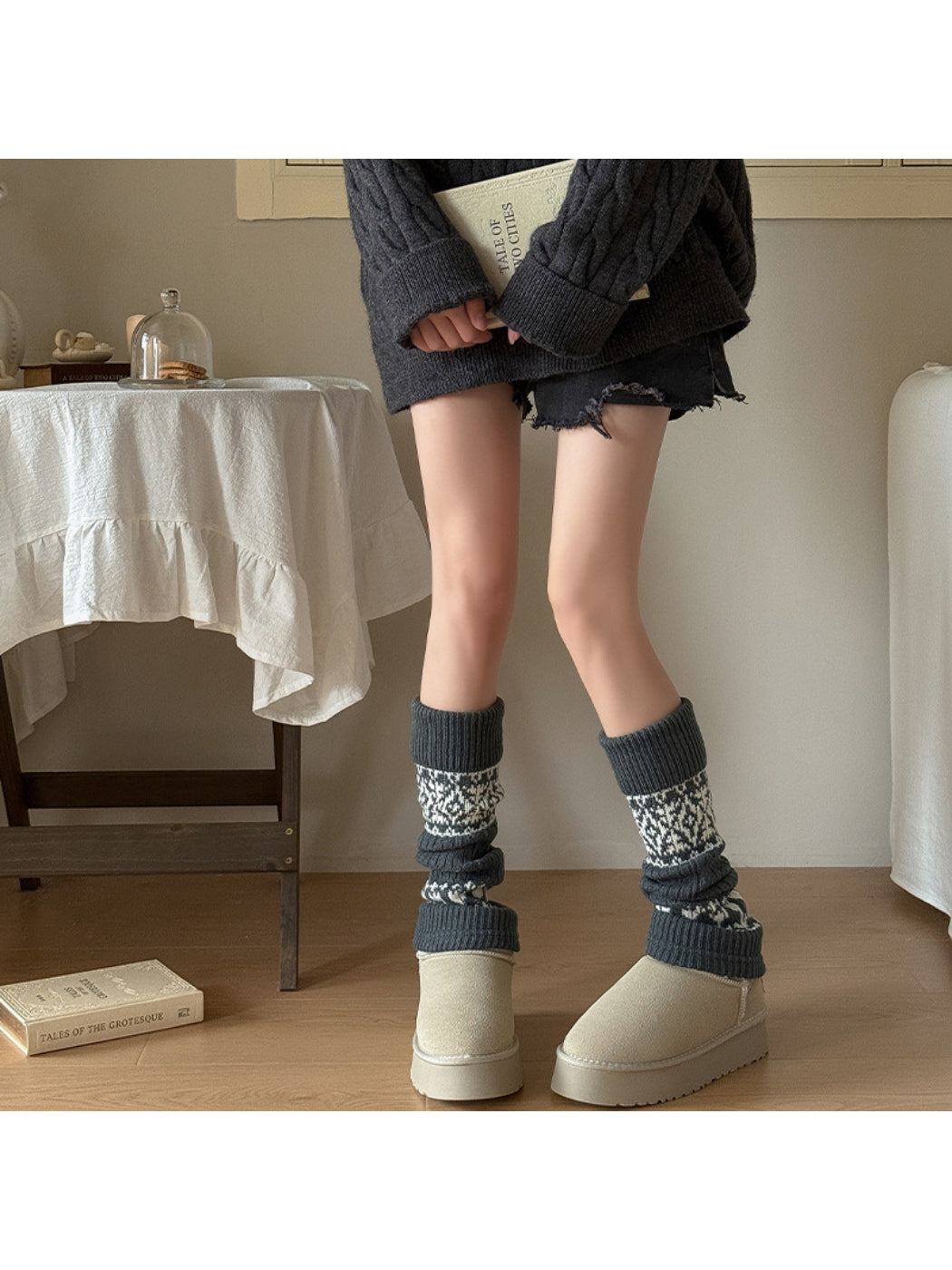 Cozyra - Fair Isle Knit Leg Warmers