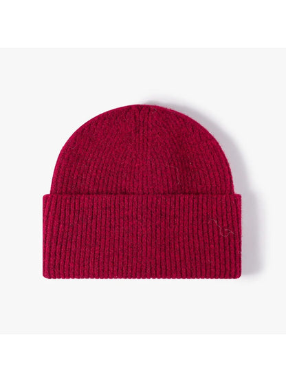 Haila - Fuzzy Ribbed Wide Cuff Knit Beanie