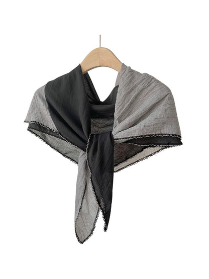 Scarvii - Contrast Trim Plain Weave Diamond-shaped Scarf