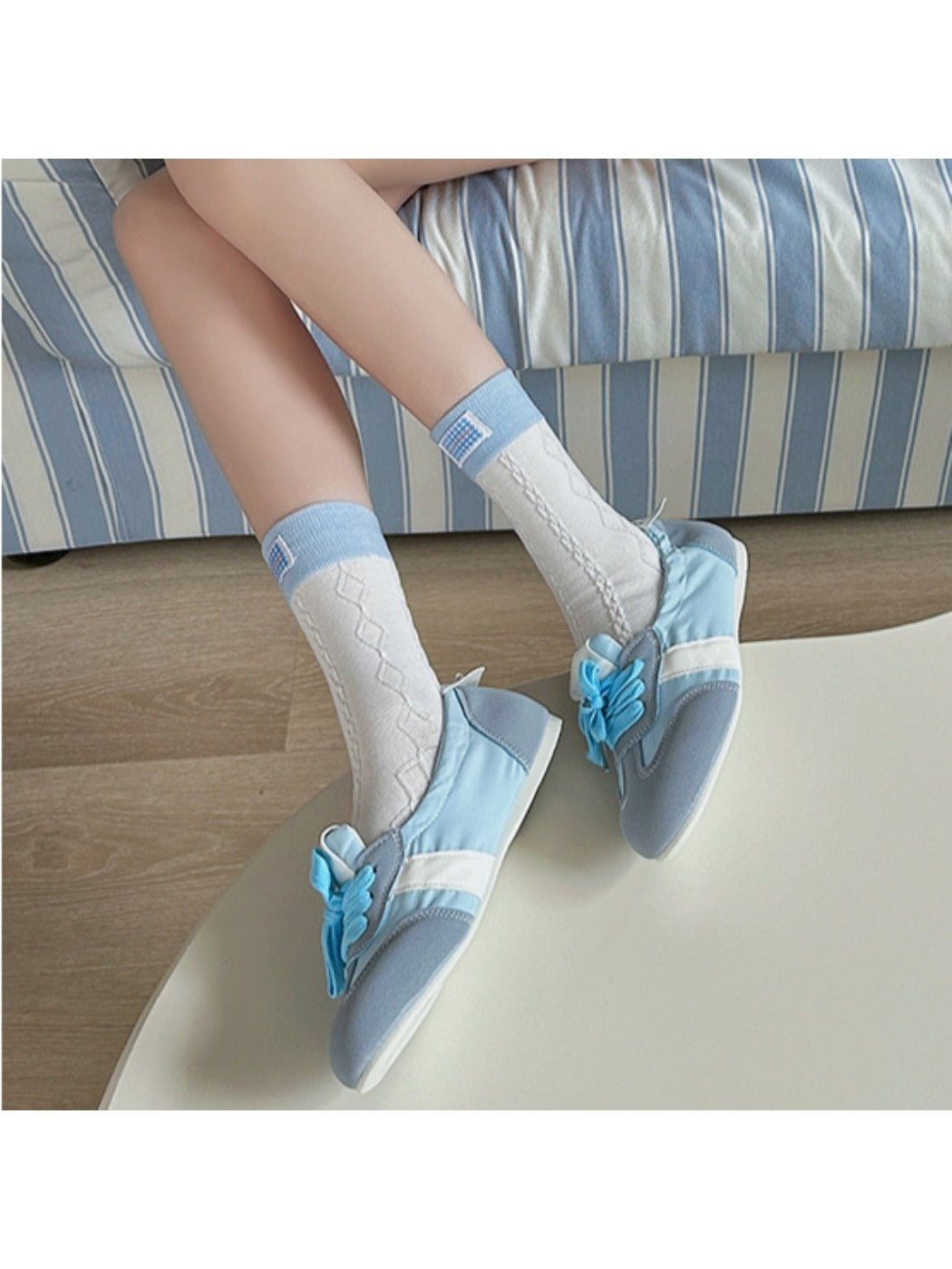 Rufia - Retro Simple Argyle Patchwork Mid-Calf Socks