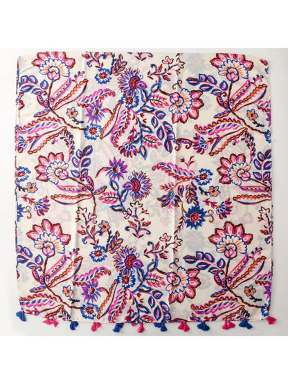 Scarvii - Bold Floral Motif Detail Scarf