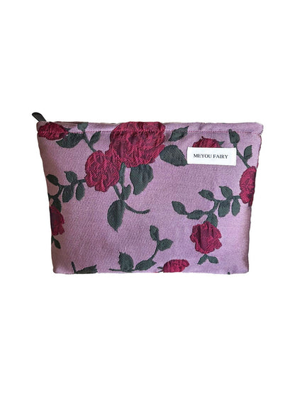 Cosbai - Peony Pattern Handheld Cosmetic Organizer Bag