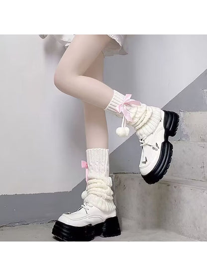 Cozyra - Bow Accent Knit Leg Warmers