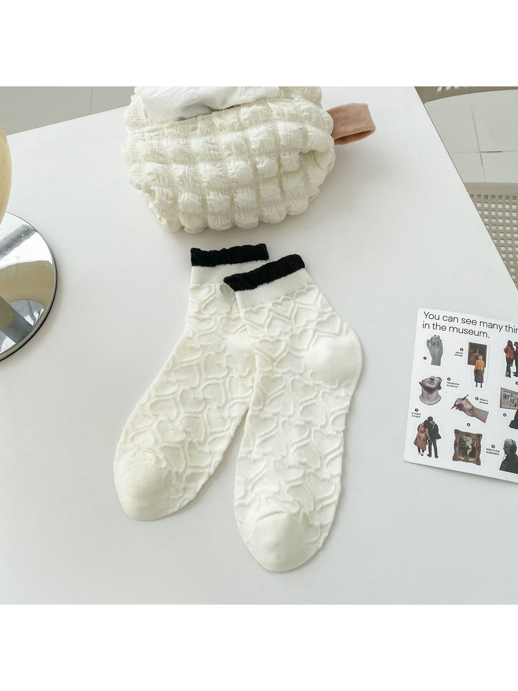 Rufia - Elegant Lace Pattern Crew Socks product image 9