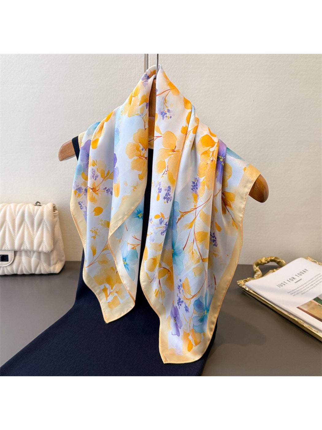 Scarvii - Pastel Watercolor Floral Square Scarf